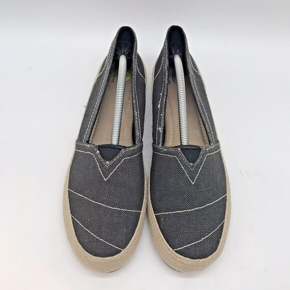Maui Island Women's 8.5M Gray Canvas Slip On Tiki Shoes Espadrille Comfort Flats - Picture 5 of 10